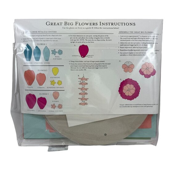 Great Big Flower Craft Kit Paper Source 18 Inch Dramatic Blooms Wall Decor USA - Picture 5 of 5